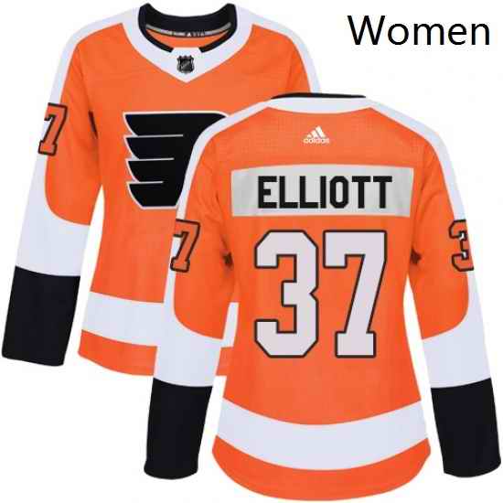 Womens Adidas Philadelphia Flyers 37 Brian Elliott Premier Orange Home NHL Jersey
